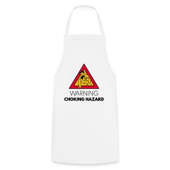 BJJ Brazilian Jiu Jitsu Choking Sign - Cooking Apron - white - Front - AI Model Male 185 dark (185cm)