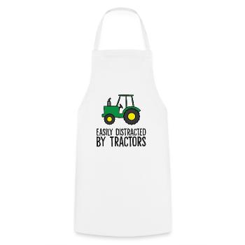 Farming Quote Tracteur facilement distrait par - Tablier de cuisine - blanc - Devant - AI Model Male 185 dark (185cm)