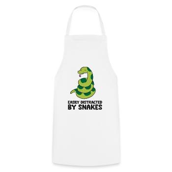 Serpents Reptile Lover facilement distrait par les serpents - Tablier de cuisine - blanc - Devant - AI Model Male 185 dark (185cm)