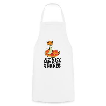 Juste un garçon qui aime les serpents - Tablier de cuisine - blanc - Devant - AI Model Male 185 dark (185cm)