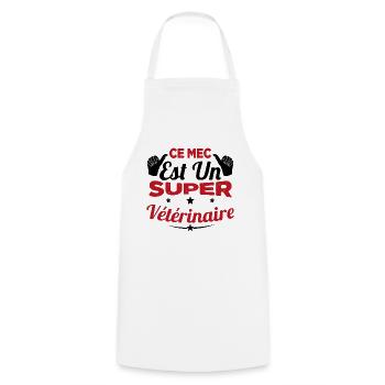 Humour Ce Mec Est Un Super Vétérinaire - Tablier de cuisine - blanc - Devant - AI Model Male 185 dark (185cm)