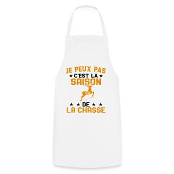 C'est La Saison De La Chasse Humour Chasseur - Tablier de cuisine - blanc - Devant - AI Model Male 185 dark (185cm)