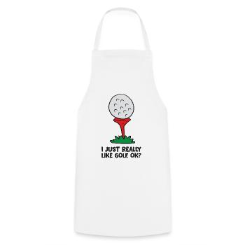 Ich mag Golf einfach sehr, okay? Lustiges Golf - Kochschürze - Weiß - Vorne - AI Model Male 185 dark (185cm)