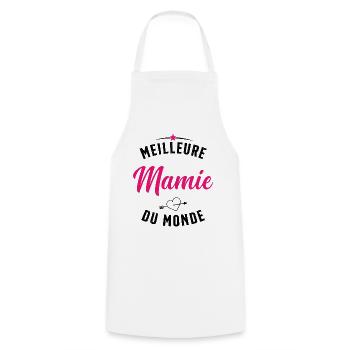 Meilleure Mamie Du Monde Humour Cadeau - Tablier de cuisine - blanc - Devant - AI Model Male 185 dark (185cm)