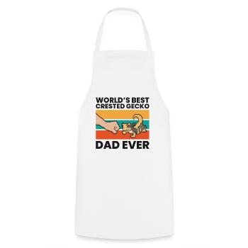 Crested Gecko Papa World's Best Crested Gecko Dad - Cooking Apron - white - Front - AI Model Male 185 dark (185cm)