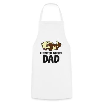 Crested Gecko Dad Lizard Reptile Crested Gecko - Cooking Apron - white - Front - AI Model Male 185 dark (185cm)