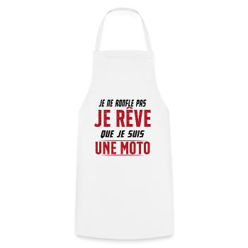 Je ne ronfle pas je rêve de moto ma passion - Tablier de cuisine - blanc - Devant - AI Model Male 185 dark (185cm)