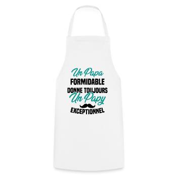 Papa Formidable Donne Toujours Papy Exceptionnel - Tablier de cuisine - blanc - Devant - AI Model Male 185 dark (185cm)