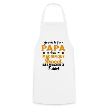 Papa d'un magnifique Avocat Humour Cadeau - Tablier de cuisine - blanc - Devant - AI Model Male 185 dark (185cm)