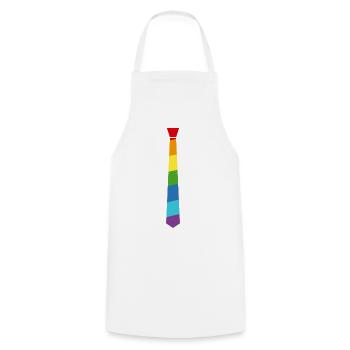 Rainbow Tie - Flag - Flag - Gay Pride - Cooking Apron - white - Front - AI Model Male 185 dark (185cm)