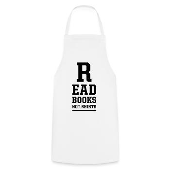 read books not shirts - Kochschürze - Weiß - Vorne - AI Model Male 185 dark (185cm)