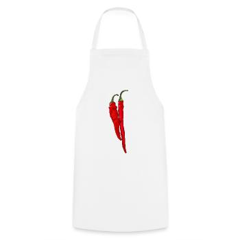 Chili Pepper Hot Chilli Peppers Spicy Food - Cooking Apron - white - Front - AI Model Male 185 dark (185cm)