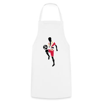 Soccer player with soccer ball - Cooking Apron - white - Front - AI Model Male 185 dark (185cm)