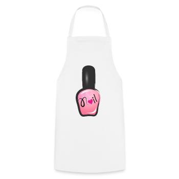 pink nail polish in graffiti style with heart - Cooking Apron - white - Front - AI Model Male 185 dark (185cm)