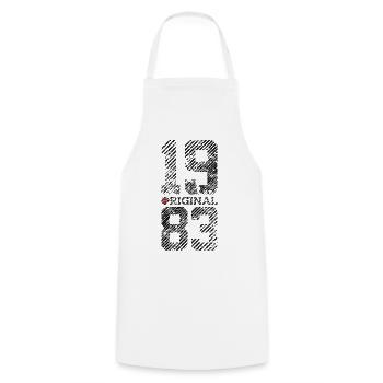 43RD BIRTHDAY VINTAGE ORIGINAL 1983 - Cooking Apron - white - Front - AI Model Male 185 dark (185cm)