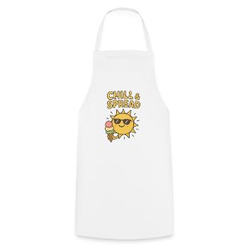 Chill & Spread Sonne Eis Spaß - Cooking Apron - white - Front - AI Model Male 185 dark (185cm)