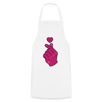 Kpop Musique coréenne Doigts roses mignons Amour - Tablier de cuisine - blanc - Devant - AI Model Male 185 dark (185cm)