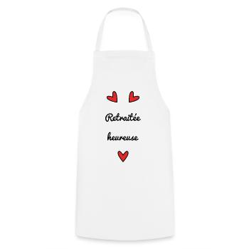 RETRAITEE. RETRAITE. BONNE RETRAITE - Tablier de cuisine - blanc - Devant - AI Model Male 185 dark (185cm)