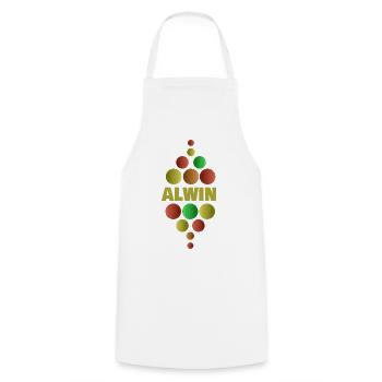 Alwin as a school - Cooking Apron - white - Front - AI Model Male 185 dark (185cm)