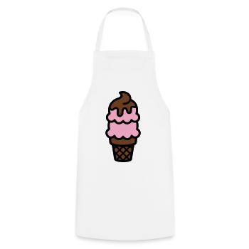 Eiswaffel Eiscreme Icon - Cooking Apron - white - Front - AI Model Male 185 dark (185cm)
