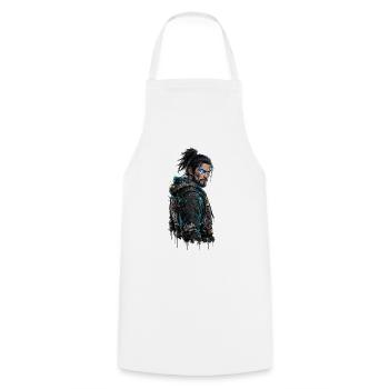 Univers Japonais - Samouraï Moderne - Tablier de cuisine - blanc - Devant - AI Model Male 185 dark (185cm)