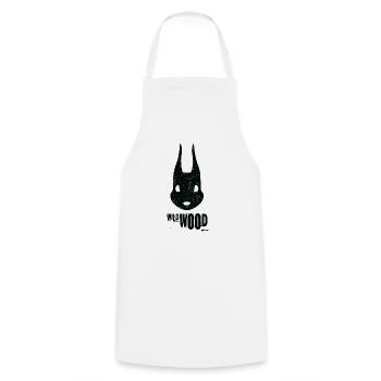 WILD WOOD SQUIRREL - BLACK - Cooking Apron - white - Front - AI Model Male 185 dark (185cm)