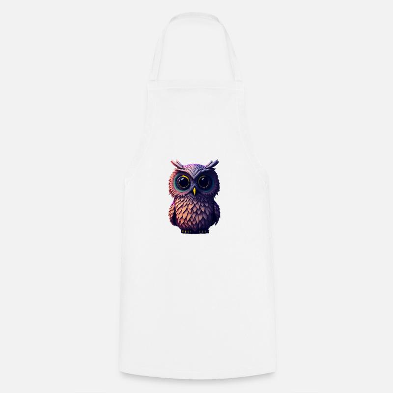 Owl 1 - Cooking Apron - white