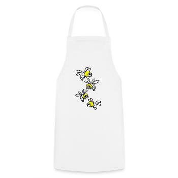 Bee - Cooking Apron - white - Front - AI Model Male 185 dark (185cm)