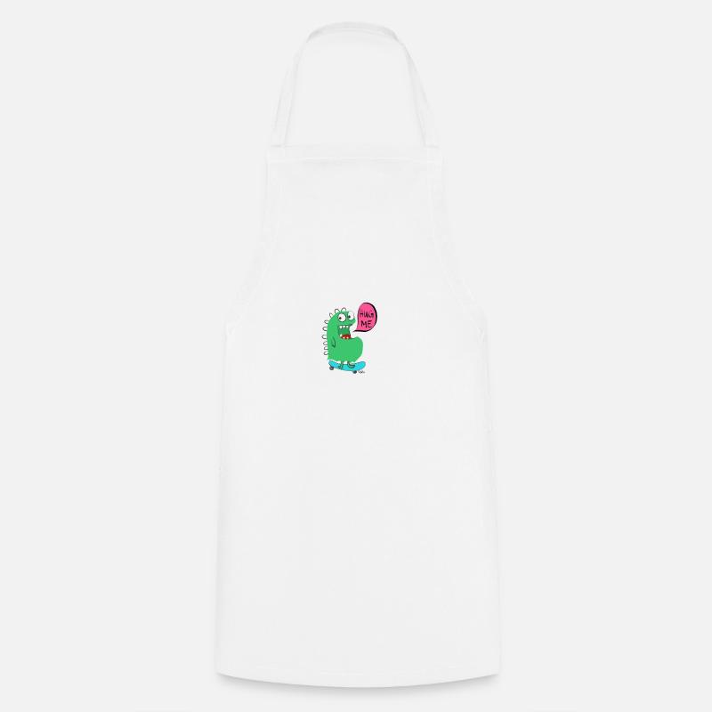 skateboard Monster - Cooking Apron - white