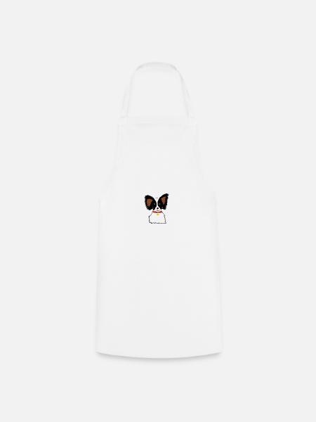 Papillon Hund - Kochschürze - Weiß