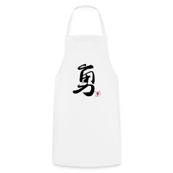 Courage Chinois - Tablier de cuisine - blanc - Devant - AI Model Male 185 dark (185cm)