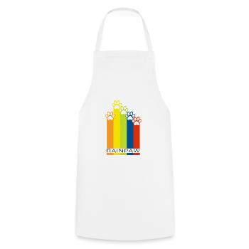 Rainpaw Regenbogen Hundepfote - Hund - Kochschürze - Weiß - Vorne - AI Model Male 185 dark (185cm)