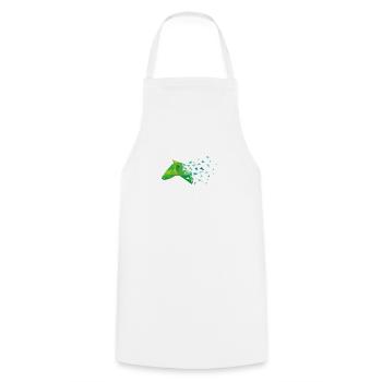 Green horse head horse gift - Cooking Apron - white - Front - AI Model Male 185 dark (185cm)