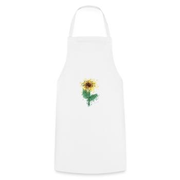 Aquarell Sonnenblume - Kochschürze - Weiß - Vorne - AI Model Male 185 dark (185cm)