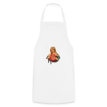 Holly Mary Maria Madonna Mariana Jungfrau Maria - Kochschürze - Weiß - Vorne - AI Model Male 185 dark (185cm)