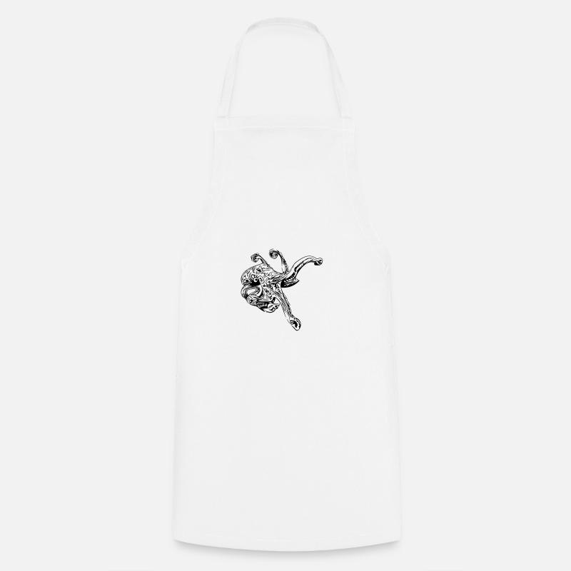Pieuvre pieuvre pieuvre - Tablier de cuisine - blanc