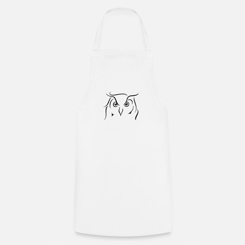 Uhu - Strichzeichnung Geschenkidee Geschenk - Kochschürze - Weiß