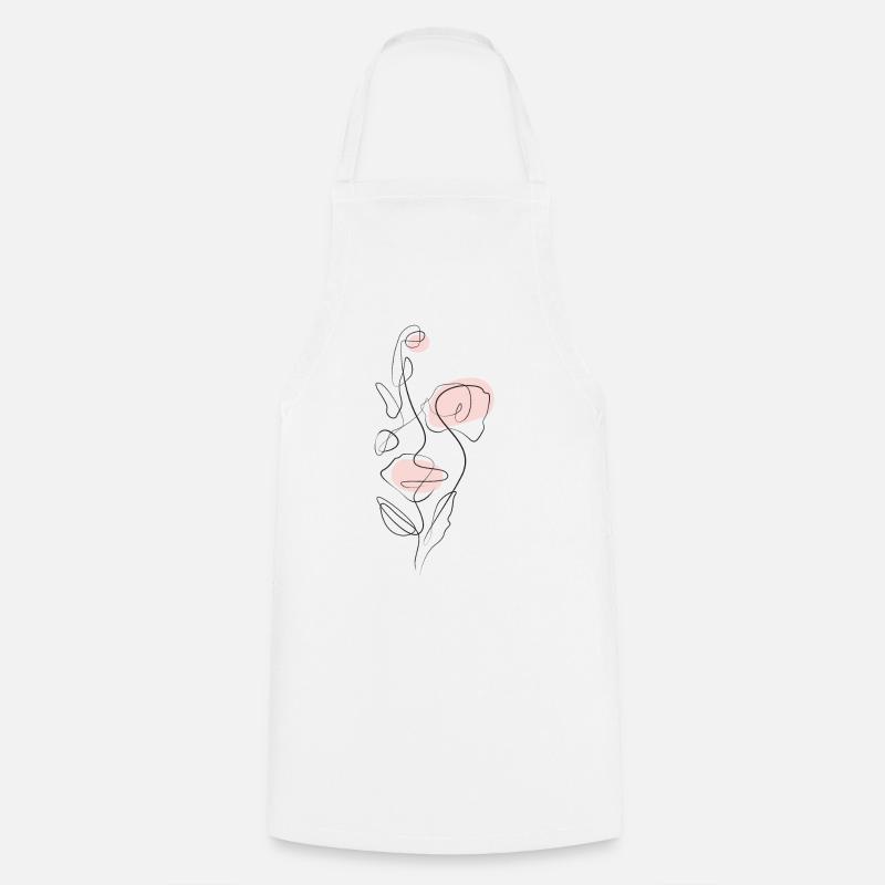 OneLine Art. bouquet - Cooking Apron - white