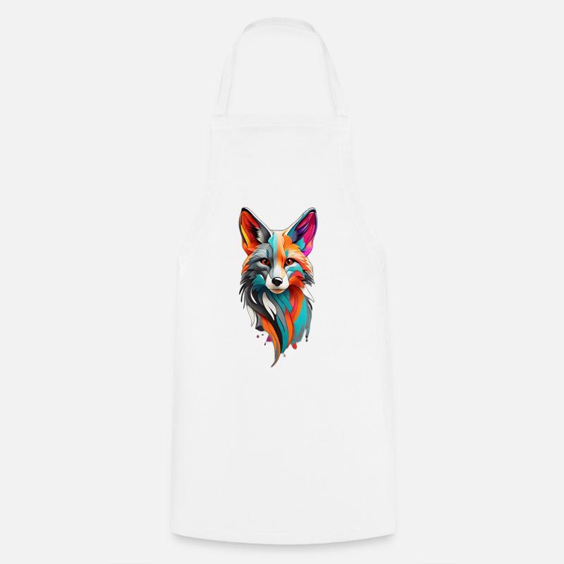 renard coloré - Tablier de cuisine - blanc