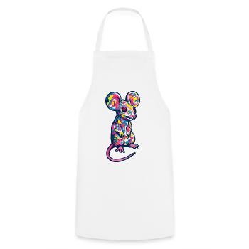 Maus Kunst Bunt Ratte - Kochschürze - Weiß - Vorne - AI Model Male 185 dark (185cm)