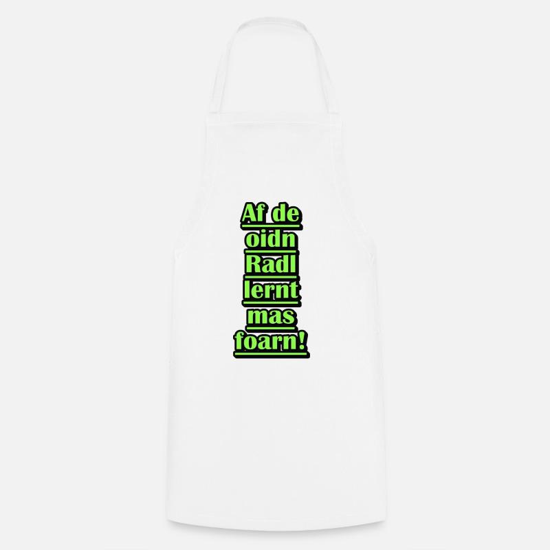Neon Green Bicycle Learning Quote - Cooking Apron - white