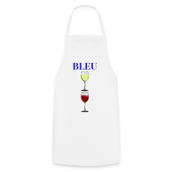 BLUE, WHITE, RED! (wine) - Cooking Apron - white - Front - AI Model Male 185 dark (185cm)