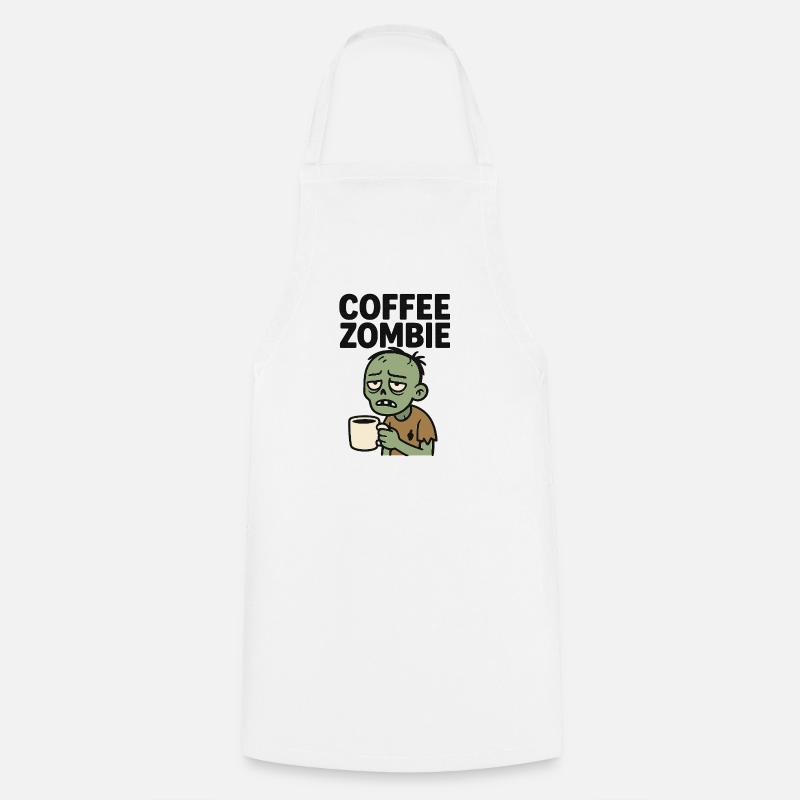 Coffee Zombie - Cooking Apron - white