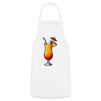 Tropischer Cocktail mit Ananas und Kirsch - Kochschürze - Weiß - Vorne - AI Model Male 185 dark (185cm)