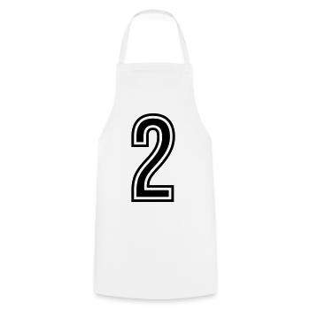 2 Symbole numérique - Tablier de cuisine - blanc - Devant - AI Model Male 185 dark (185cm)