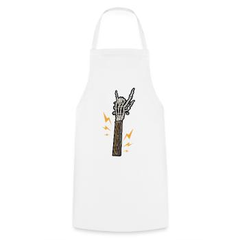 Gitarre Skelett Rock - Kochschürze - Weiß - Vorne - AI Model Male 185 dark (185cm)
