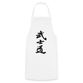 bushido - Kochschürze - Weiß - Vorne - AI Model Male 185 dark (185cm)