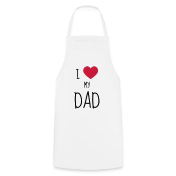 Dad - Daddy - Papa - Baby - Birth - Father - Vati - Cooking Apron - white - Front - AI Model Male 185 dark (185cm)