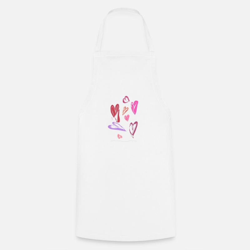 Abstract design Maybe great colored hearts - Cooking Apron - white