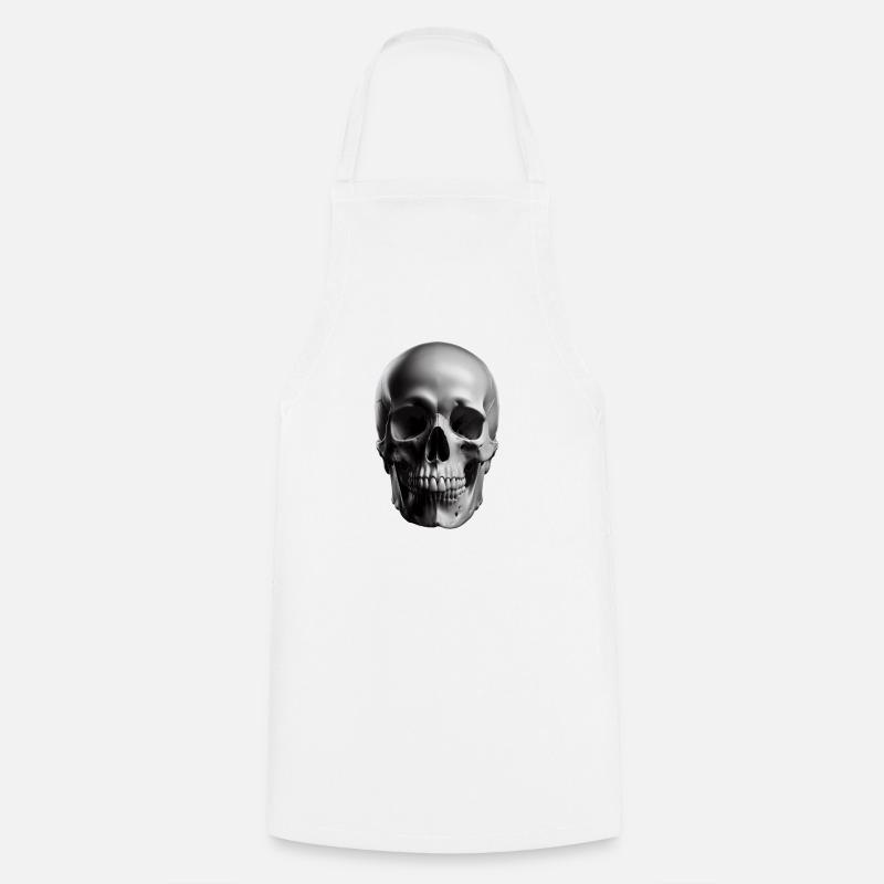 Skull - Cooking Apron - white